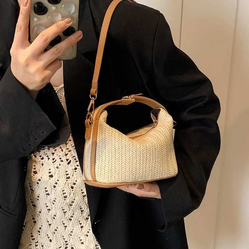 Retro Straw Crossbody Bag For Women Bohemian Small Knitting Summer Purse And Handbag Vacational Bucket Beach Bags XJ250604