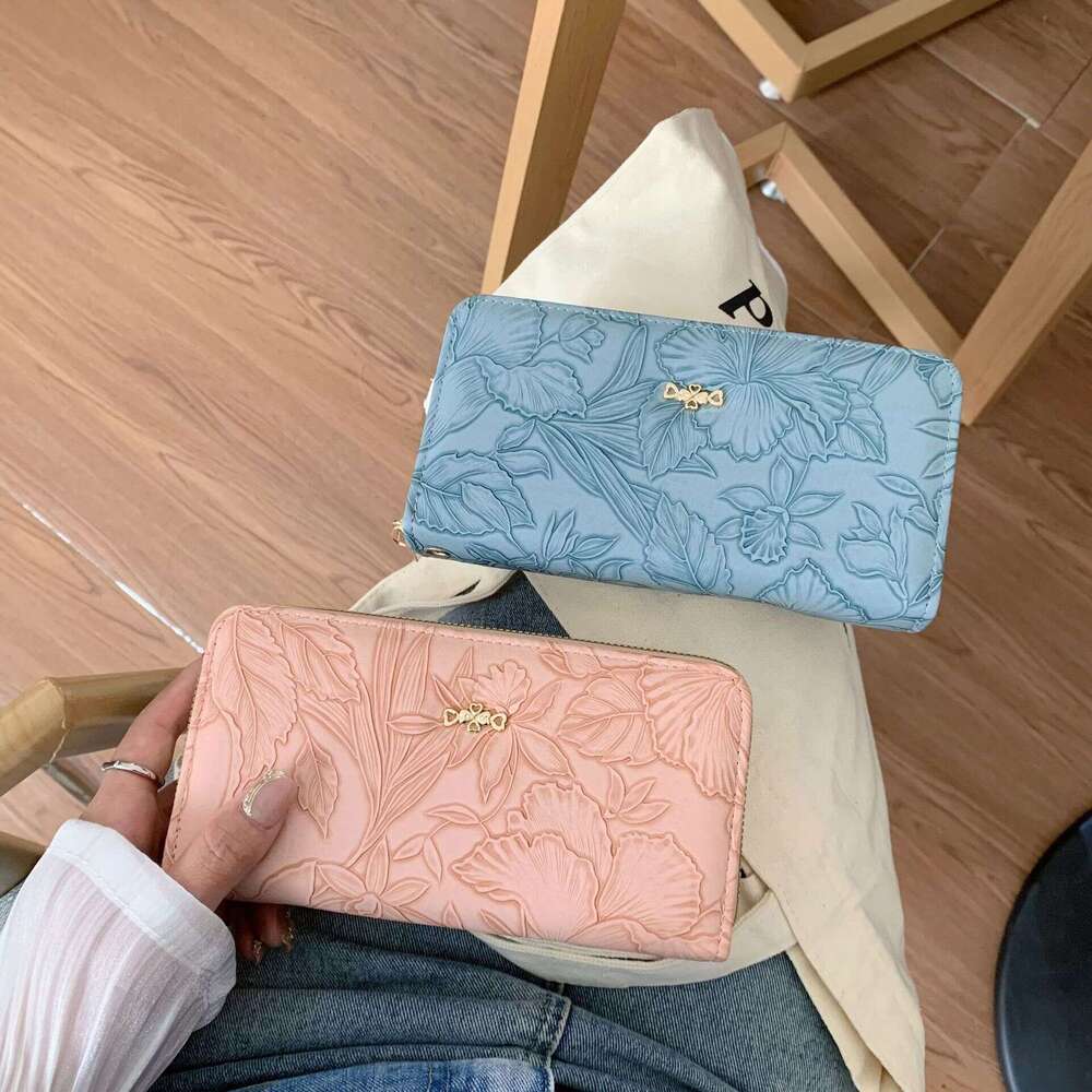 Women's INS Style Small High-end Long Wallet Coin Purse Zipper Clutch