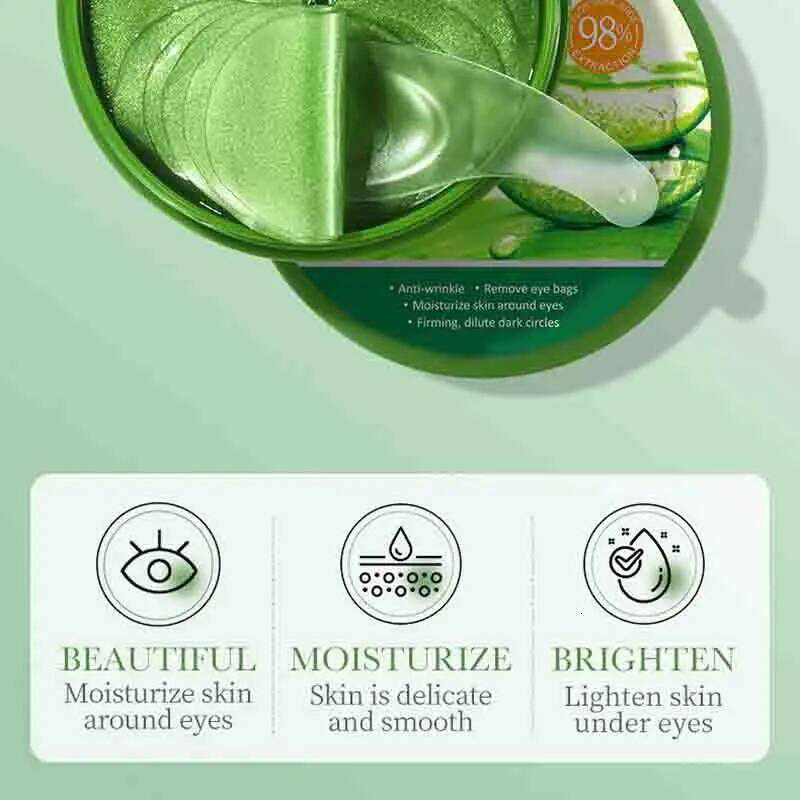Wrinkles 60pcs Aloe Vera Collagen Mask Anti Removal Bags Firming Eye Patches Eyes Skin Care Products free shipping