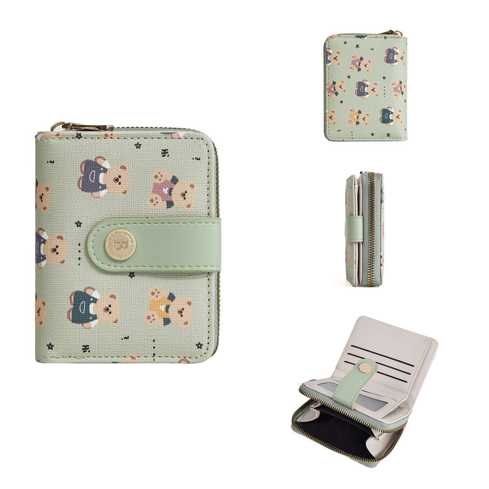 New Women's Short Wallet Baellerry Korean Version Cartoon Bear Pattern High-end Small Coin Purse