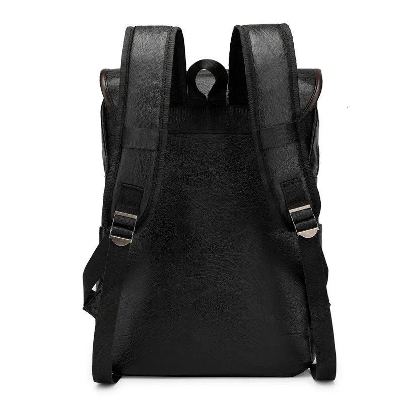 gsVintage Laptop Leather Backpacks for School Bags Men PU Travel Leisure Large Capacity Waterproof Backpacks Students Schoolba 250530