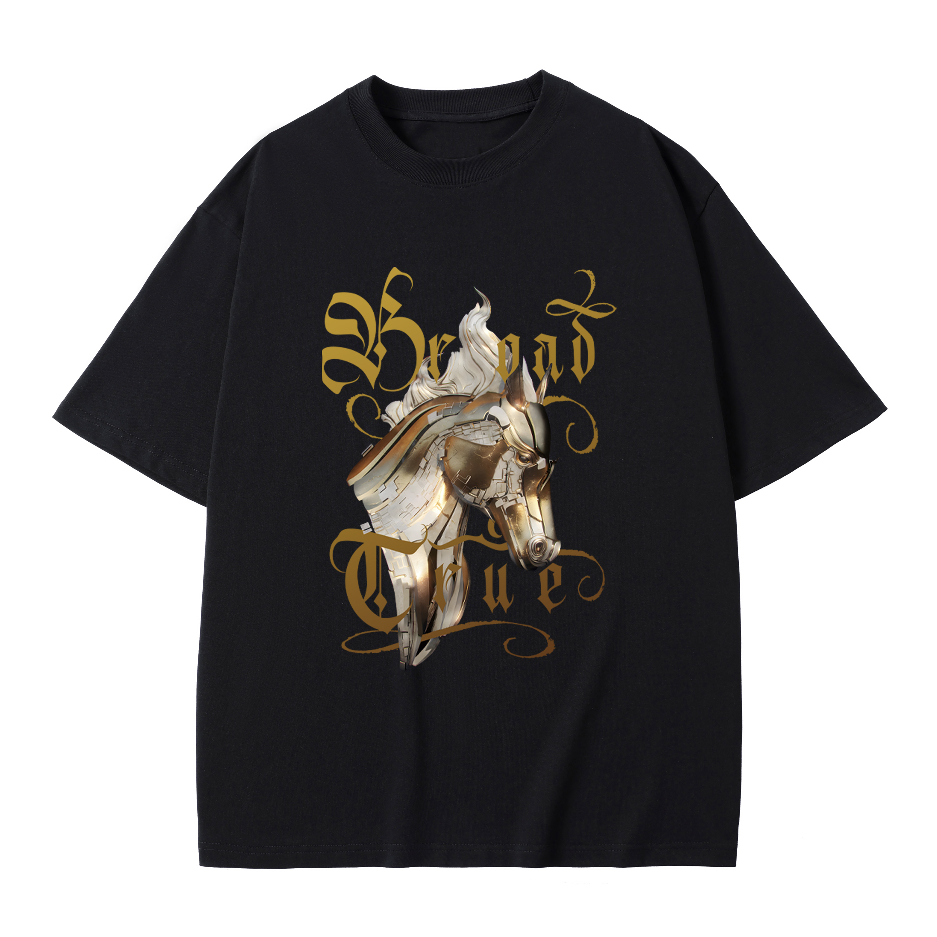 T-shirt men's top designer cotton T-shirt Silver the knight short sleeved clothing high-quality fashionable T-shirt BROADTRUE