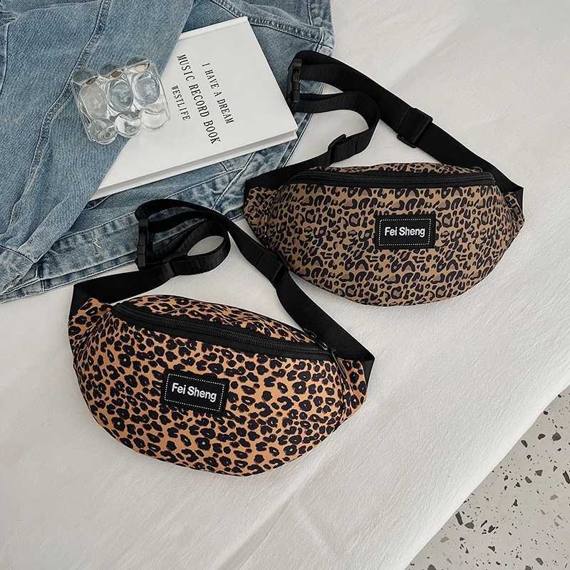2024 New Leopard Print Waist Bag Fashion Fanny Pack Phone Purse Lady Simple Chest Bag Quality Nylon Woman Shoulder Crossbody Bag W250604