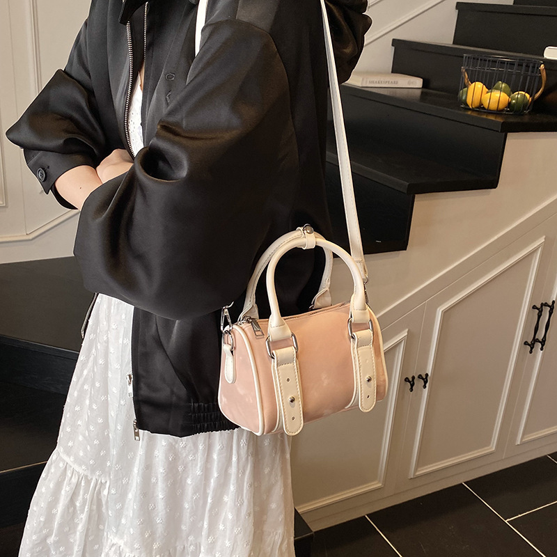 designer High-End Commuter Color-Block Handbag for Women 2025 New Versatile Fashion Single Shoulder Boston Bag Simple Crossbody Bag