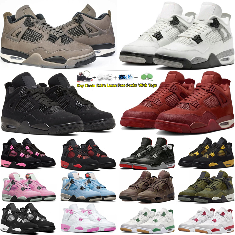 4 4s mens basketball shoes Military Black Cat White Cement Bred Reimagined Brick by Brick Cave Stone Lightning Thunder men women trainers sports sneakers sneaker