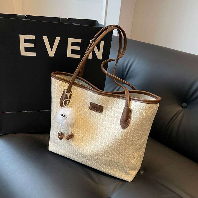 Large Capacity for Women 2025 Casual Office Shoulder High-end Feel College Student Class Commuting Tote Bag Elegant Versatile New Trendy Fashion Ins