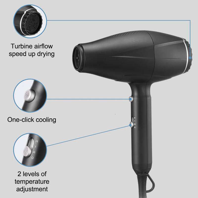 RESUXI 9267 Professional Big Powerful 2200W Hair Fast Heating Hot And Cold Adjustment Ionic Air Blow Dryer