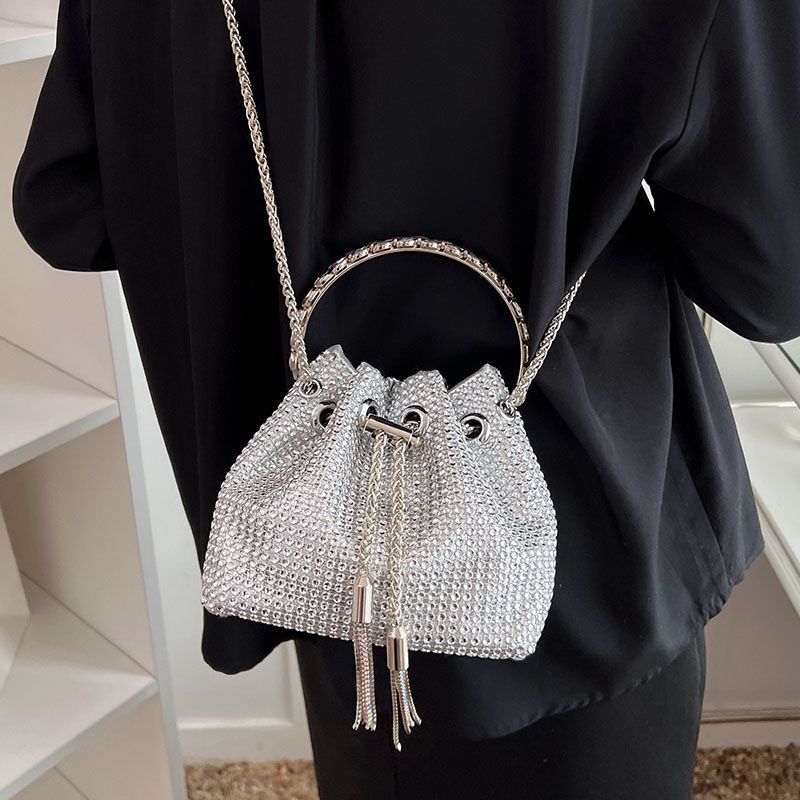 Texture fashion French Shoulder Bag fashion Diamond Inlaid Handbag Women s Autumn New Chain Designer Women s Fashion Crossbody Bag