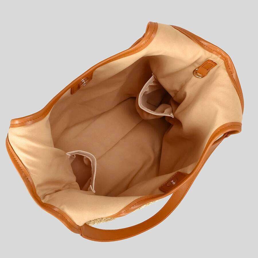 Fashion Letters Pp Straw Women Shoulder Bags Casaul Hobos Woven Handbags Summer Beach Large Capacity Tote Bag Big Shopper Purses