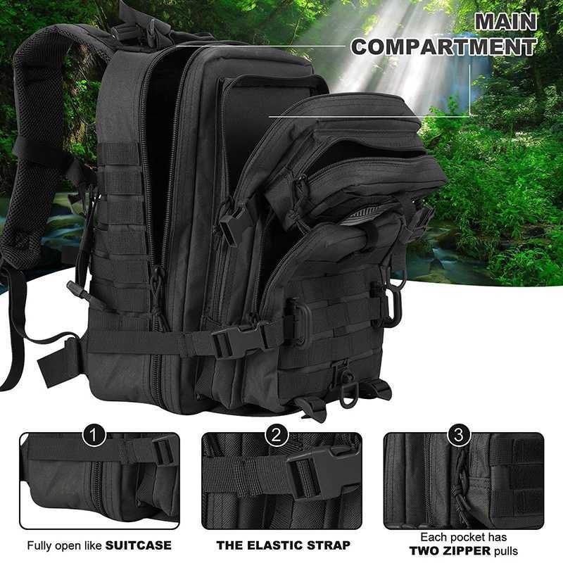 Oulylan Mens Outdoor Sports Waterproof Backpack Hiking Bag Camping MOLLE Expansion Tactical Shoulder Backpack W250603
