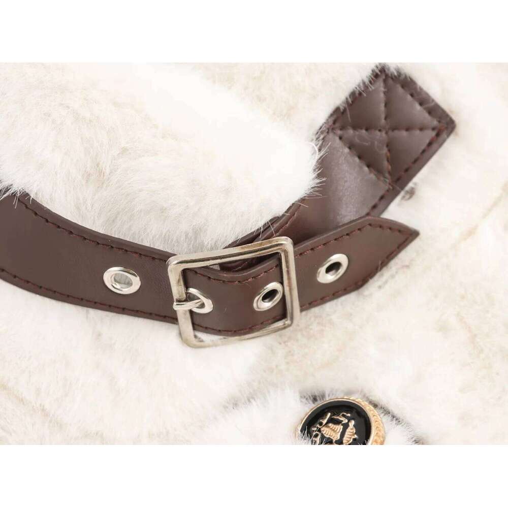 Women's Fall Winter Faux Long TRAFZA Vintage Motorcycle PU Leather Fur Belt Thick New 2024 Fashion Retro Warm Coat