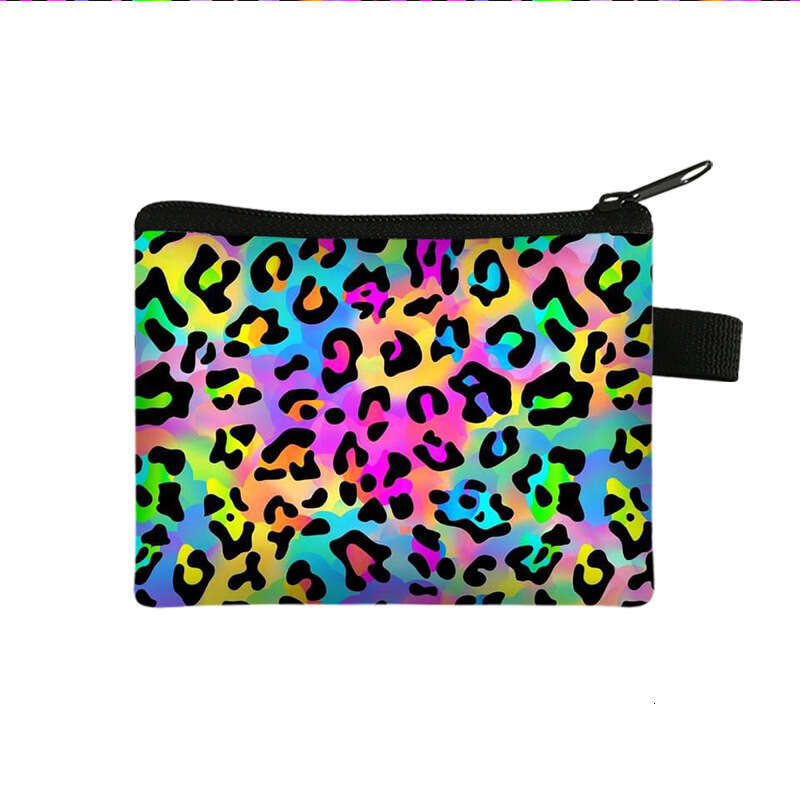 Leopard Print Small Coin Purse Simple ID Card Key Storage Bag Women Portable Clutch