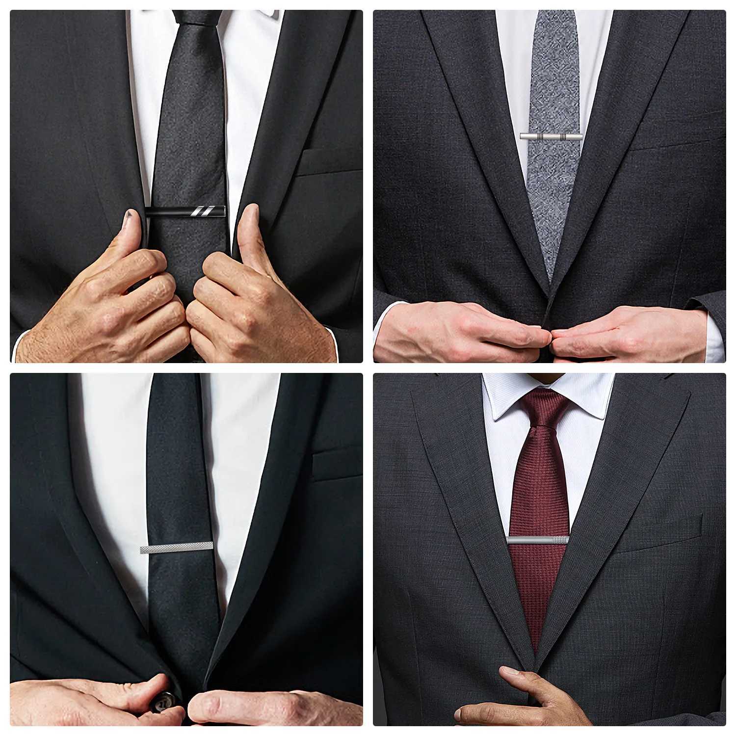 Tie Clip For Men Business Party Minimalist Tie Clips And Cufflinks To Man Shirt Gift Box Jewelry Mens Cuff Man Fashion Lawyer W250604