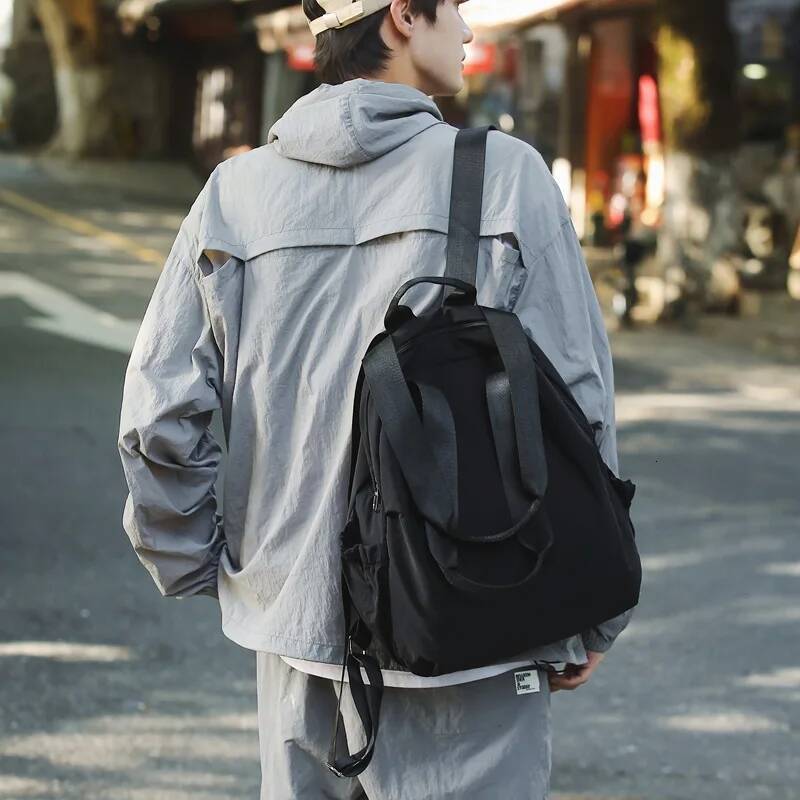 Waterproof Simple Couple Solid Color Versatile Portable Large Capacity Women's Daily Soft Backpack Gifts