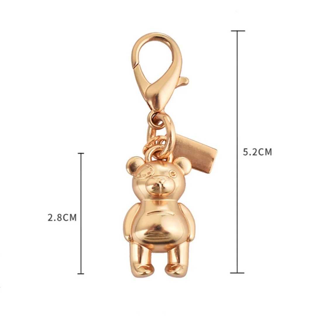 Fashion Bear Cherry Letter C Flower Keychains For Women Metal Y2K Exquisite Bag Pendant Car Key Ring Jewelry Gift Accessories W250604