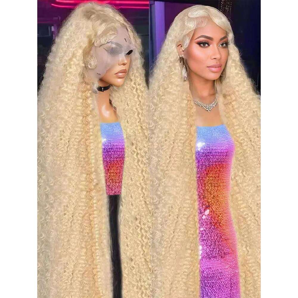 250 Density 613 Curly Honey Blonde 13x6 Front Human Hair Wigs Deep Transparent Water Wave Color 13x4 Lace Frontal Wig