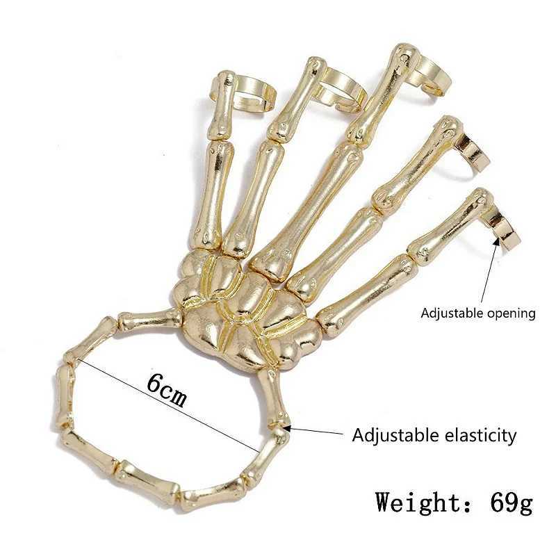 New Arrival Steam Punk Skull Skeleton Bracelet For Men Gothic Hand Elasticity Adjustable Couple Women Bracelet Bangles Jewelry V250604
