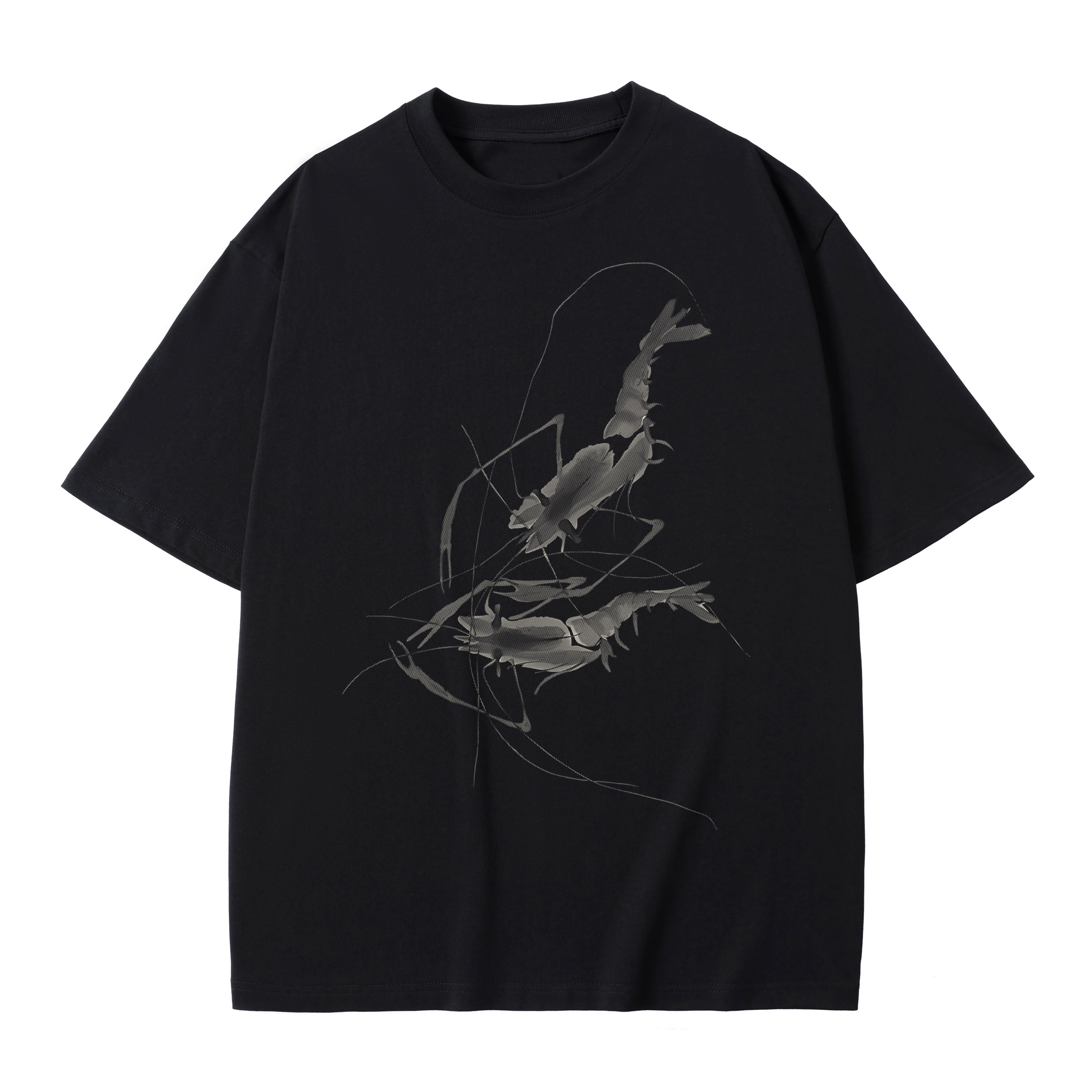 T-shirt men's top designer cotton T-shirt the Silvery crayfish short sleeved clothing high-quality fashionable T-shirt BROADTRUE