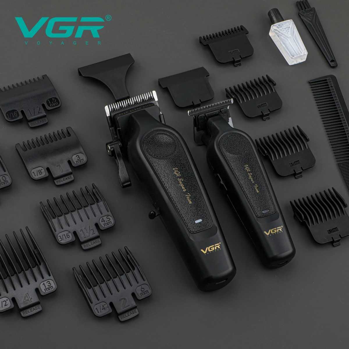 VGR New Professional Hair Trimmer Set Barber Mans Hair Clipper Sets Electric Hair Cutting Adjustable Hair Trimmer Set V-197 995XJ250604