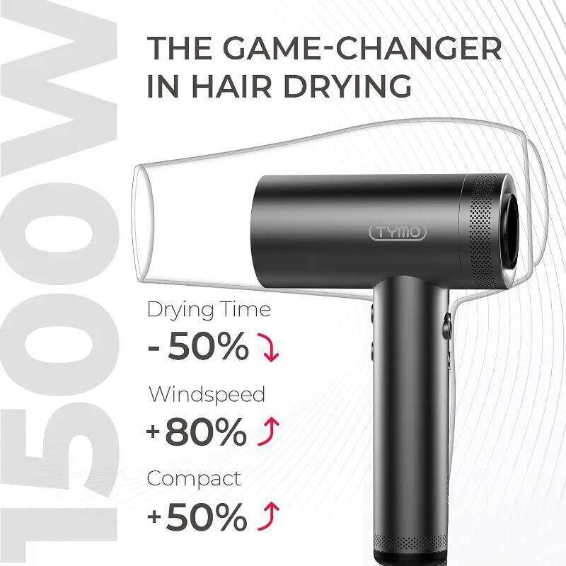 TYMO Hair Dryer For Women - 1500W Professional High Speed Ionic Blow Dryer, Fast Drying With Brushless Motor, 4 Temps & 3 Speeds