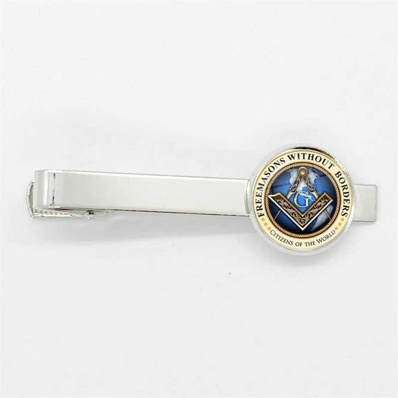 Free Mason Masonic Sigh Glass Gem Tie Clips Copper Metal Simple Necktie Tie Pins Suit Pins Button Gift W250604