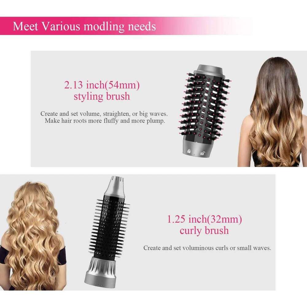Interchangeable Multifunctional And Blower For Hot Air Brush Straightening Hine Curling Styling Hair Dryer