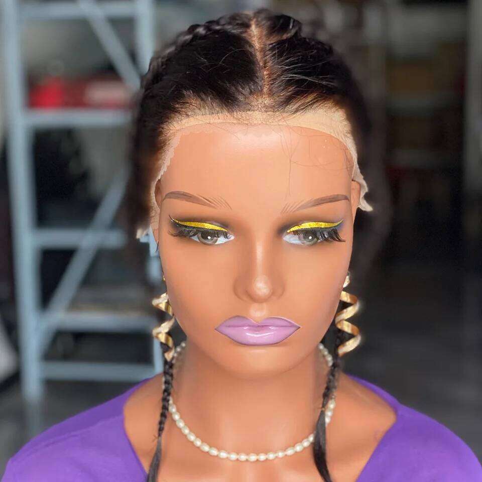 Top Grade 12 Inch To Ear Braided Hairpiece Bleached Knot Full 13x4 Lace Frontal Human Extension Unprocessed Virgin Hair