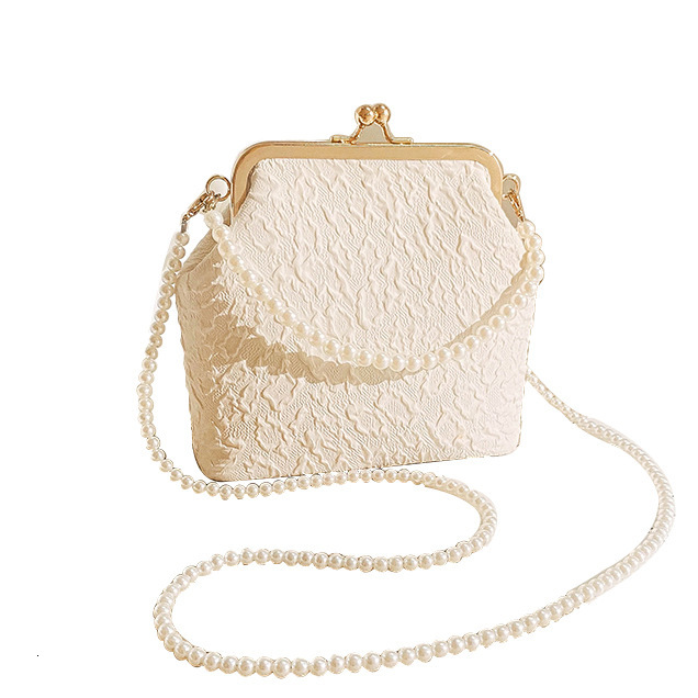 Top quality Brand High Quality New Style Phone Bag 2025 New Cloud Cheongsam Women's Bag Pearl Chain Crossbody Bag Gold Makeup Bag New Free Delive