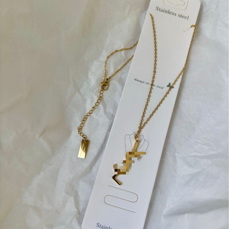 New Stainless Steel Necklace Letter Pendant Necklace Bracket Earrings