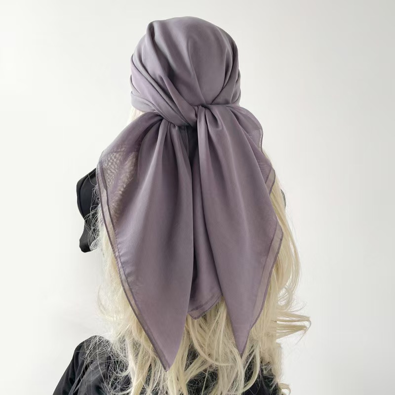 T883 solid color scarf large square scarf 2025 spring new style head scarf headscarf ladies scarf