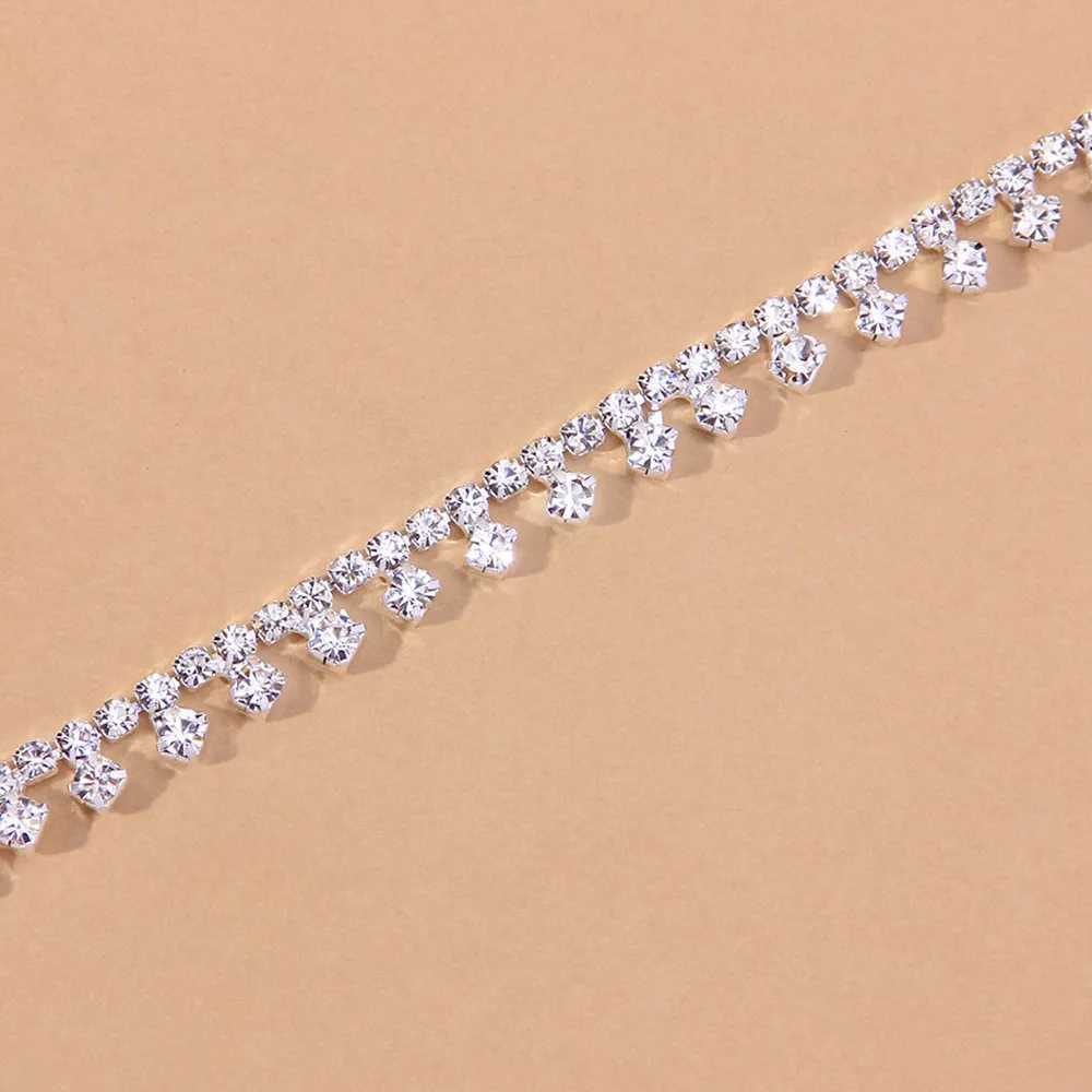 Stonefans Fashion Water Drop Anklet Rhinestone Foot Chain for Women Summer Beach Crystal Leg Ankle Bracelet Sandals Jewelry W250604