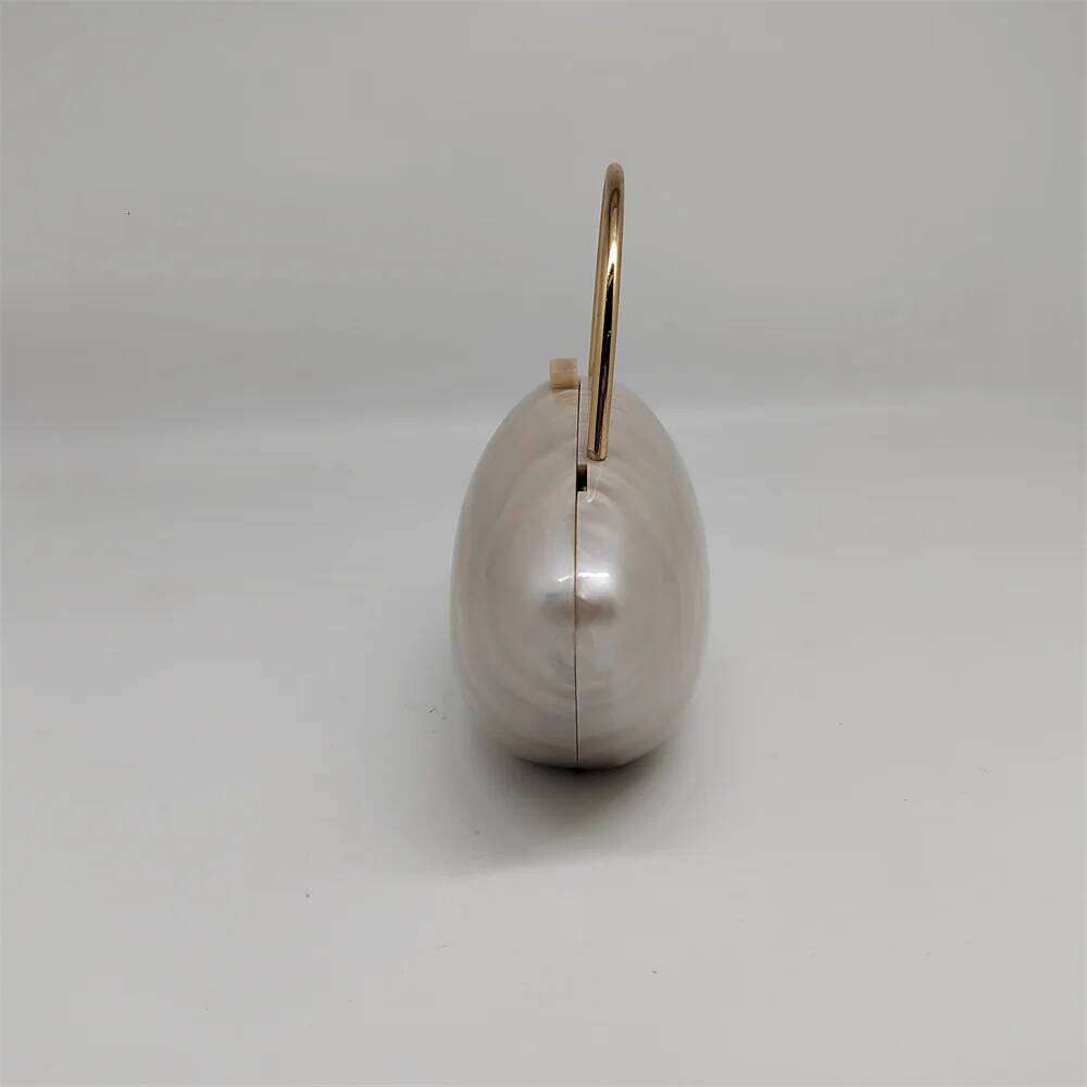 Brand Pearl White Nude Acrylic Box Tote With Metal Handle Women Wedding Party Shoulder Purses And Handbags Designer Bags