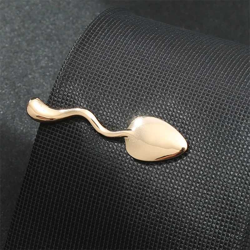 Fashion Metal Men Tie Clip Luxury Gold Hand Watch Chain Stainless Steel Jewelry Creative Gifts W250604