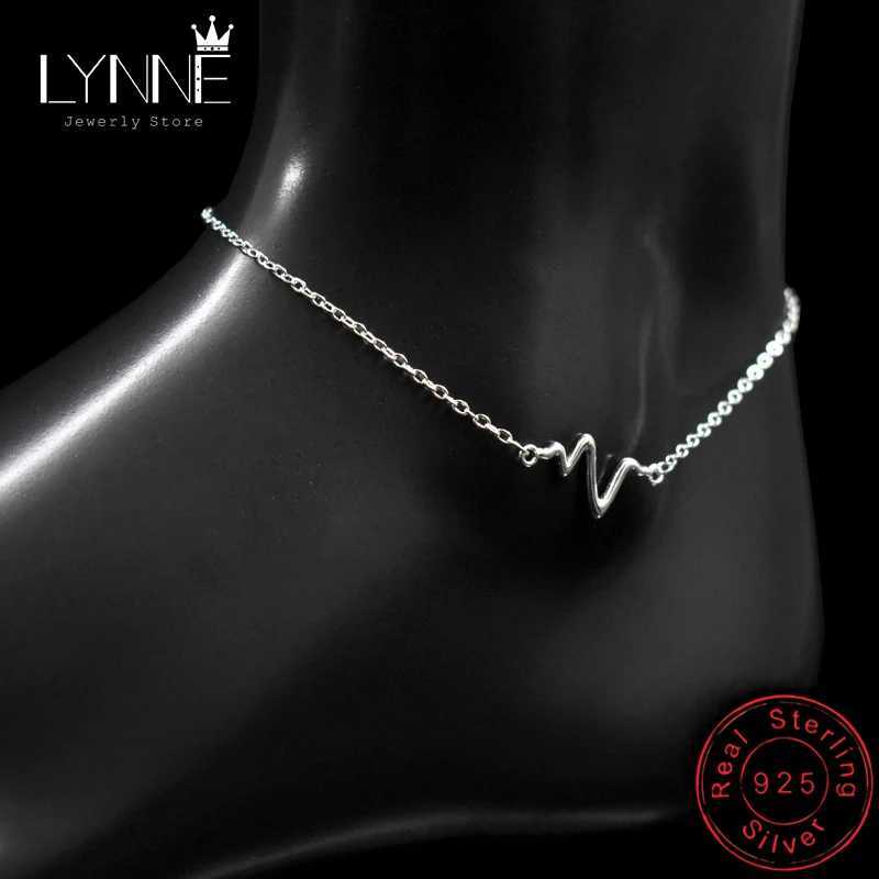 New Sexy Beach Lightning Pendant Anklet 925 Sterling Silver Simple Waves Anklets Bracelets For Fashion Women Foot Chain Jewelry W250604