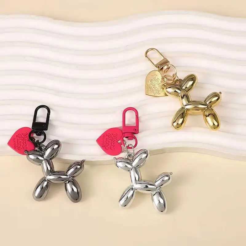 Cute Fashion Keychain Balloon Dog Keychains for Women Bag Pendant Charms Jewelry Girls Car Key Chain Decoration Accessories W250604