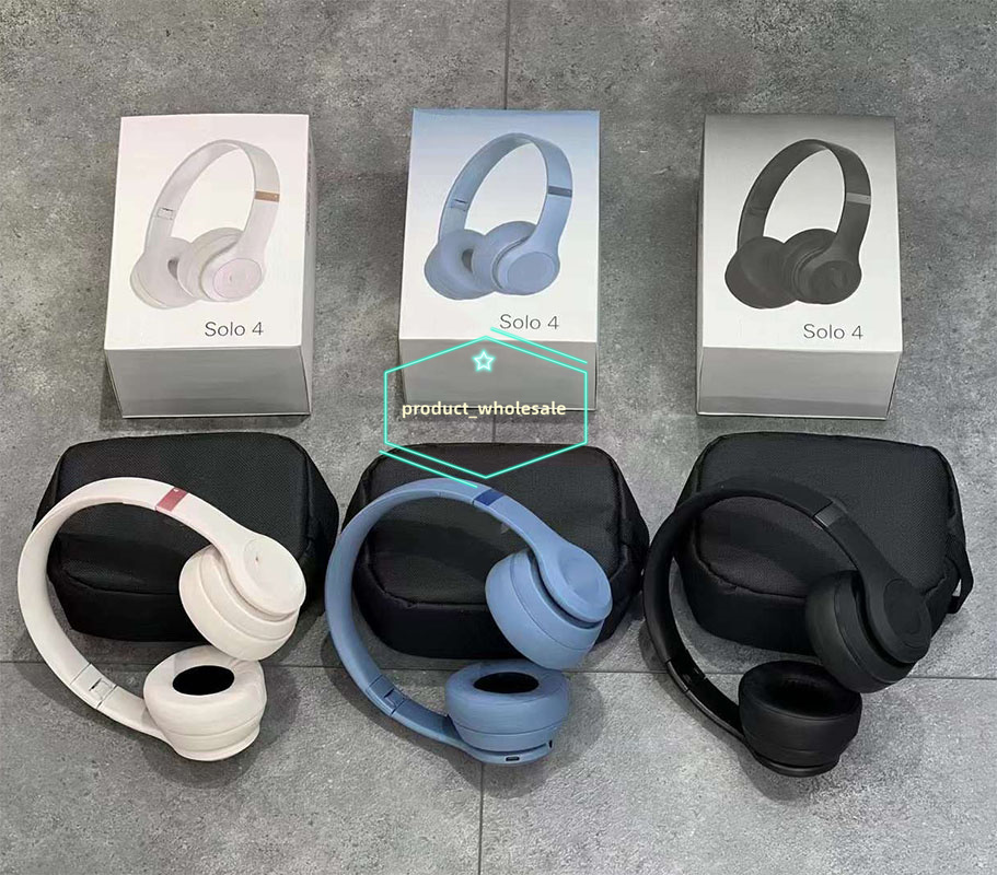 OEM Quality Beat Solo 4 Pro Headband Wireless Headphone EarPhone Bluetooth headset Foldable with leather bag For iPhone 16 15 14 13 12