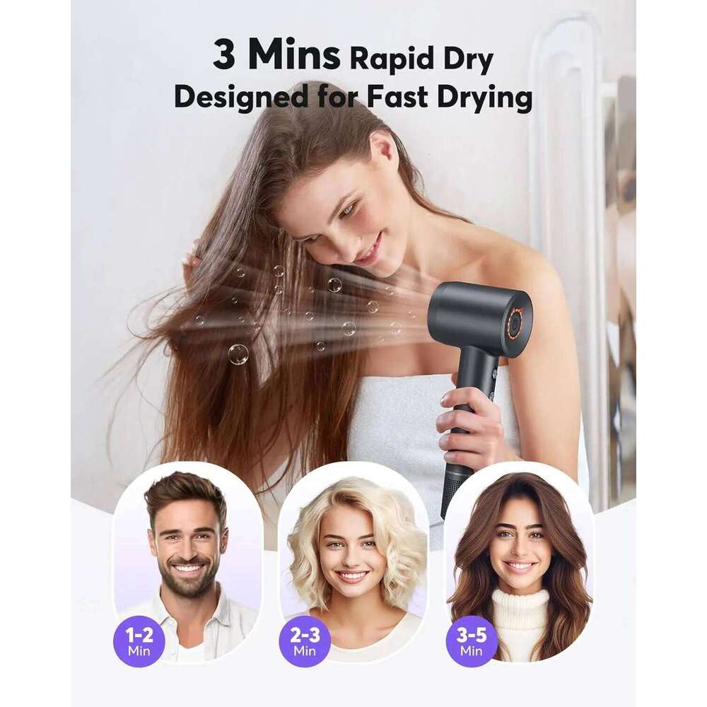 High-Speed Hair 110000Rpm Brushless Motor Negative Ionic Blow Dryer 36M/S Thermo-Control Fast Drying Women Profession Care