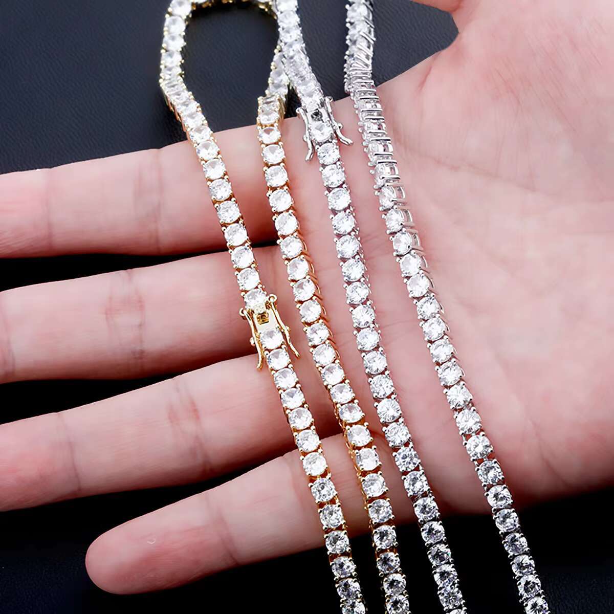 Preferential 4mm 22in 925 Sterling Silver Tennis Chain Diamond Custom Men Jewelry Necklaces Moissanite Cuban Link Chain