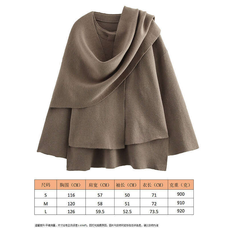 Style Women's Autumn New Asymmetric Scarf Short Loose Knit Coat Jacket B5
