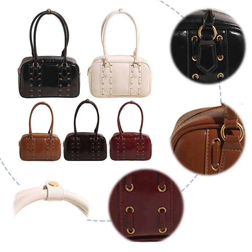 Women's Bags Designer Shoulder Bags For Women PU Leather Female Boston Solid Color Ladies Underarm Retro Handbag Commute Tote Bag