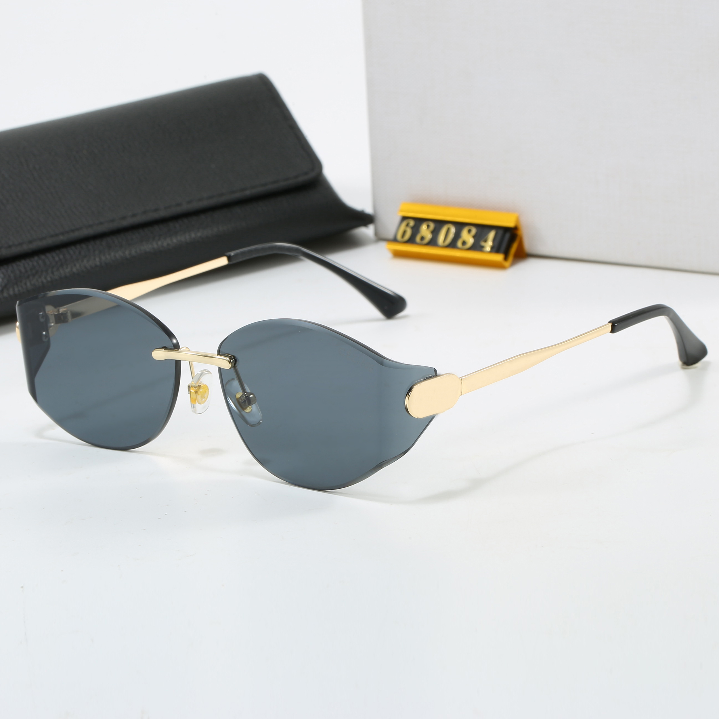 With Box Designer Sunglasses Luxury Eyeglasses Brand Glasses Black Grey Clear Khiki Purple Blue Unisex Vintage Full Frame Summer Goggle Shading Polarized Glass