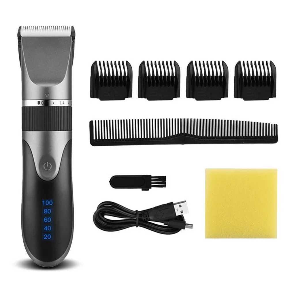 Professional electric barber clippers men barber beard trimmer rechargeable hair clippers ceramic blades hair trimmerXJ250604