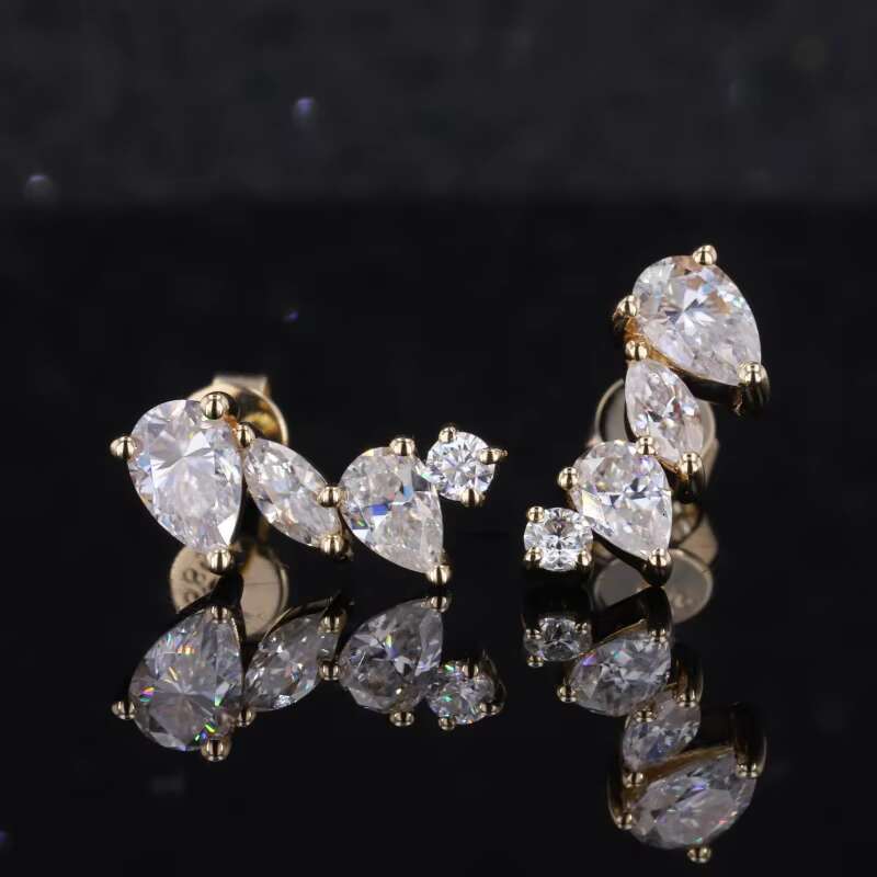 Starsgem Free Shipping Fine Moissanite Jewelry Excellent Cut Round Moissanite Studs Earring