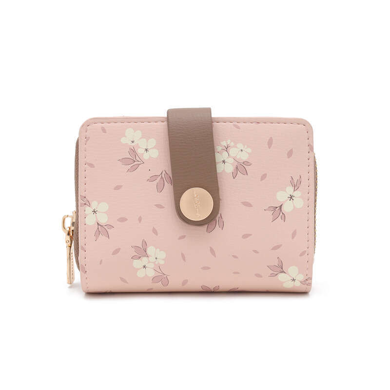 Pretty Style Korean Fashion Printed Zipper Buckle Accordion Multi-Card Slot Student Wallet Women's Purse