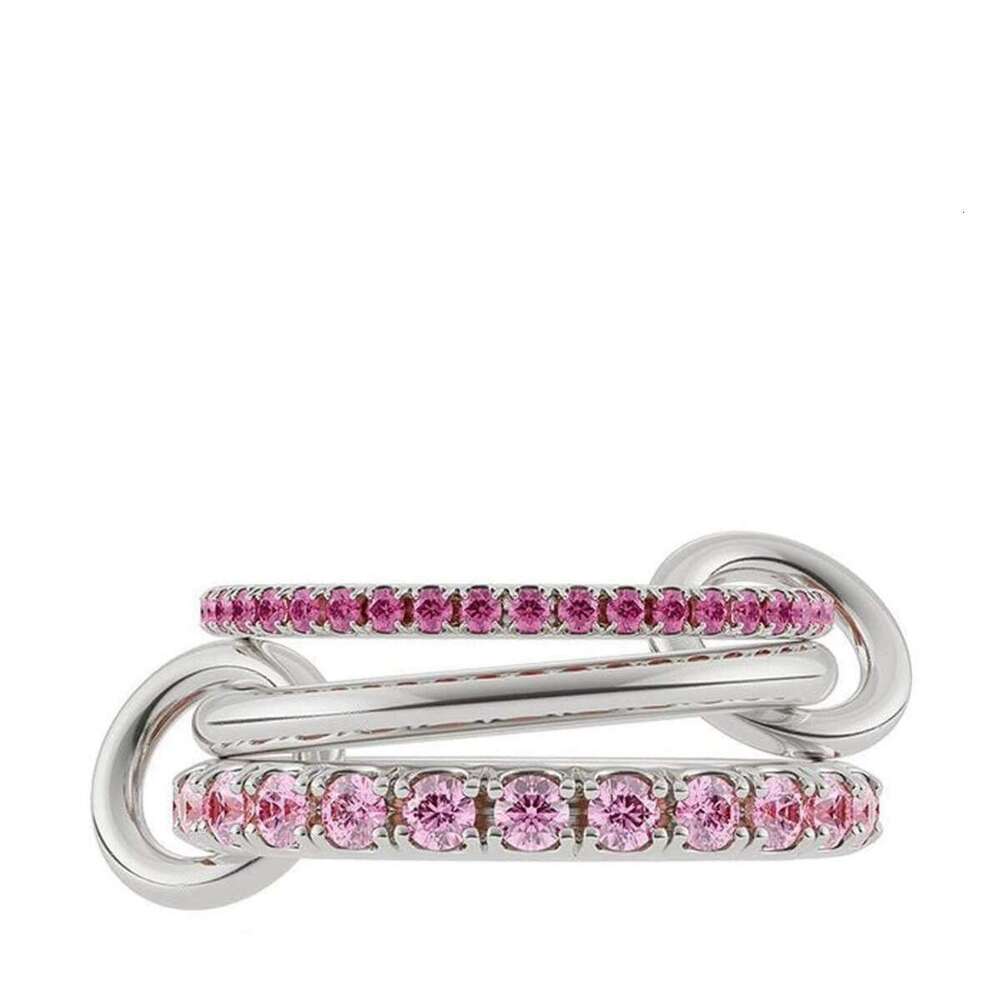 2025 Designer Ring For Women 3 Color 4 Links Stacked Rings Diamond Studded Crystal Luxury Jewelry Couple Holiday Gift