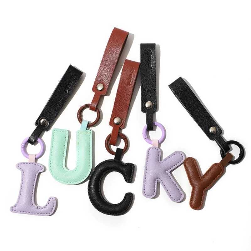 HOT Creative PU 26 Letter Key Chain Alphabet Letter Car Key Accessories Business Key Holder Women Bag Pendant Keyring Decoration W250604