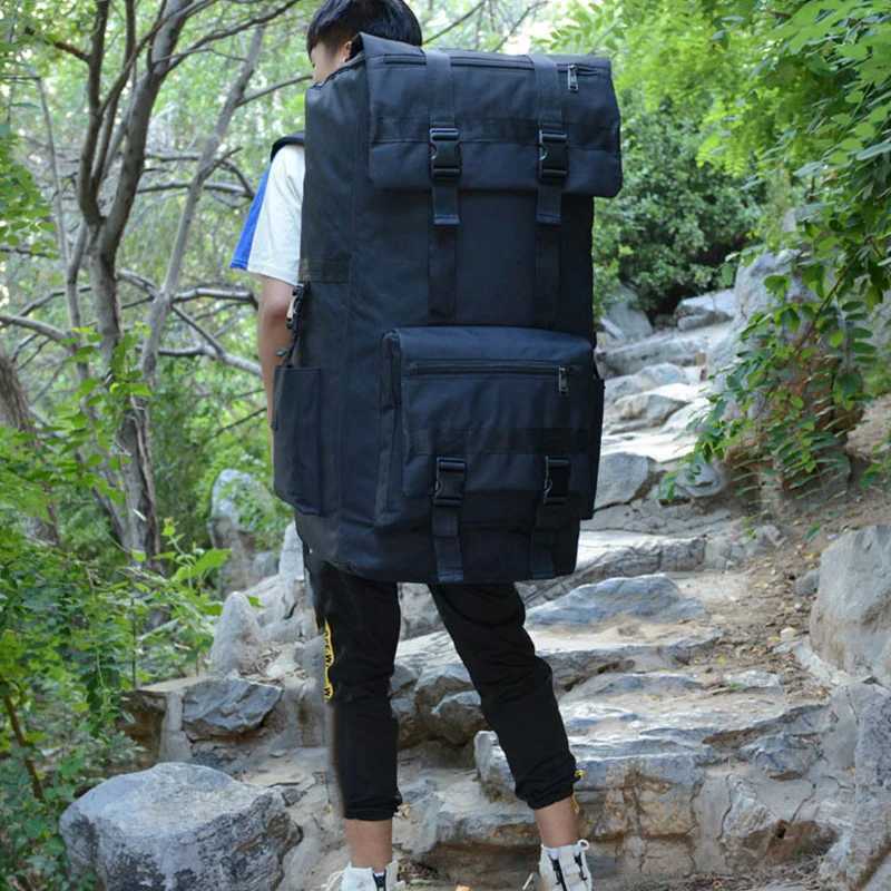 120L Men Hiking Bag Camping Backpack Large Outdoor Climbing Trekking Travel Tactical Bags Luggage Bag Shoulder W250603