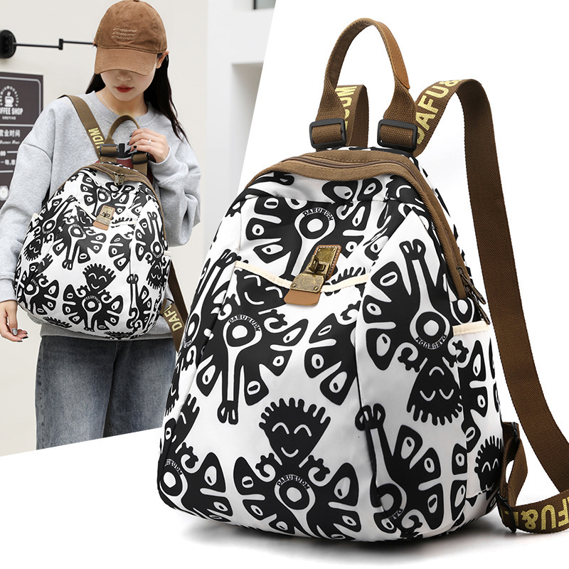 Free Shipping Korean Designer Bag Outdoors Style Backpack For Women New Fashion Travel Casual Outdoor Women's Backpack Large Capacity Printed Sch