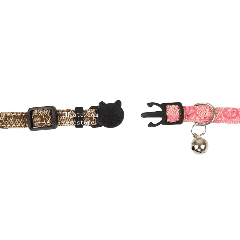free shipping Designer Breakaway Collars with Bow Tie Bells, 1 Pack Girl Boy Safety ic Letter Pattern Kitten Collar for Cats and Puppy Fashion Cat Gif