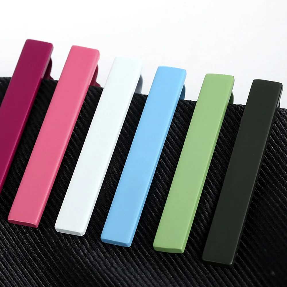 Men Classic Candy Color Tie Clasp Necktie Party Tie Clips Wedding Accessories W250604